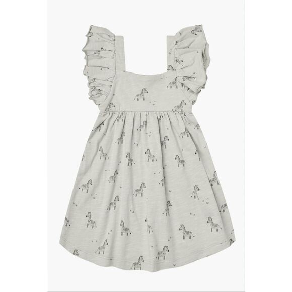 Rylee + Cru Mariposa Zebra Ruffle Dress 6-12 Months Baby Girl - Picture 1 of 9